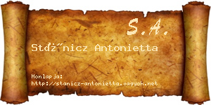 Stánicz Antonietta névjegykártya